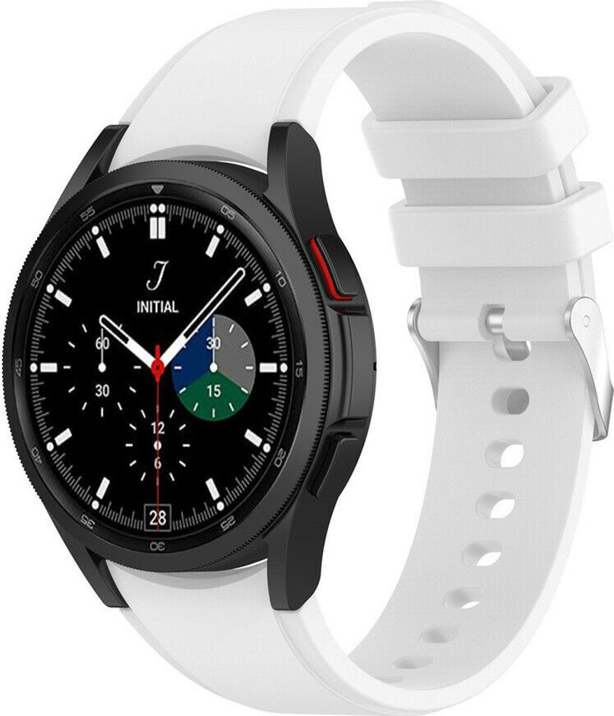 Strap-it Samsung Galaxy Watch 4 Classic 42mm Armband Silikon (Weiß)
