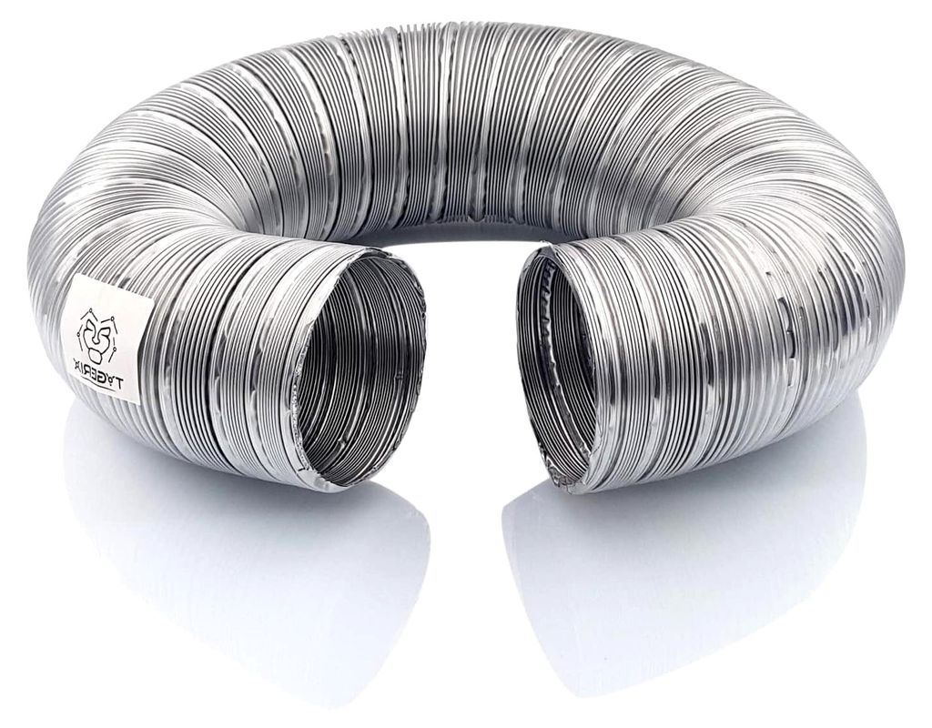 Flexibles Aluminiumrohr, 80 mm Durchmesser | Ausziehbar bis 1,2 Meter | Hitzebeständig bis 250°C | Aluminiumfarben | Dicker und widerstandsfä...