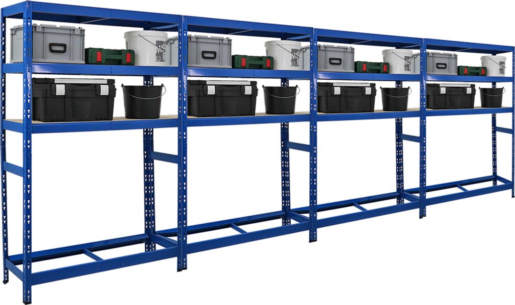 Mega Deal | 4x Reifenregal Tiger | HxBxT 180x120x40 cm | bis zu 6 Reifen auf 1 Ebene | mit 3 Fachboden | Blau
