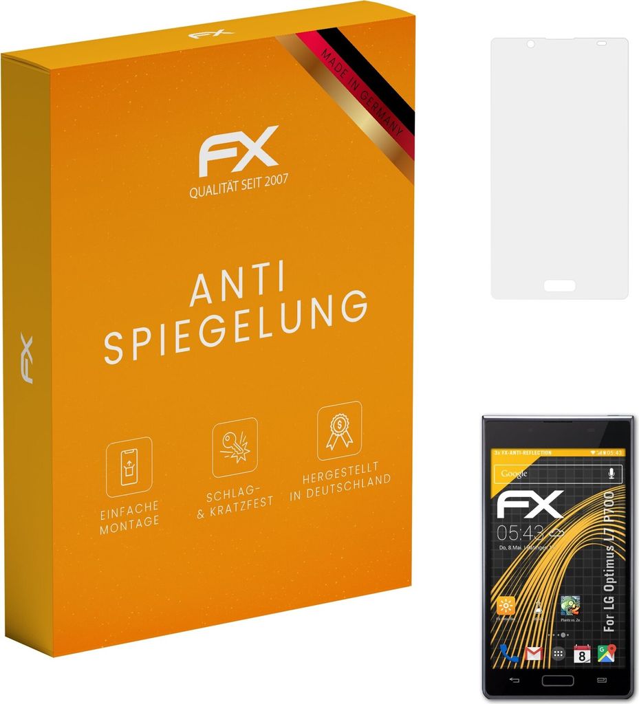 atFoliX FX-Antireflex 3x Schutzfolie kompatibel mit LG Optimus L7 (P700) Displayfolie