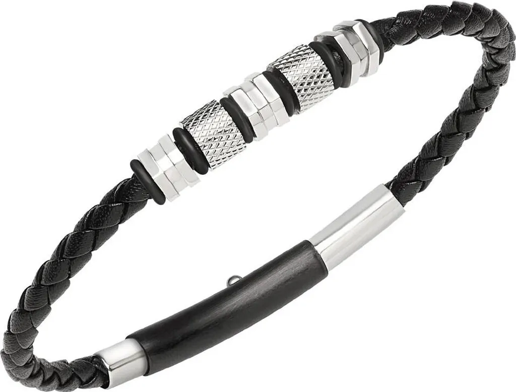 Breil Wanderlust TJ3374: Bracciale Maschile Minimal in Pelle Nera