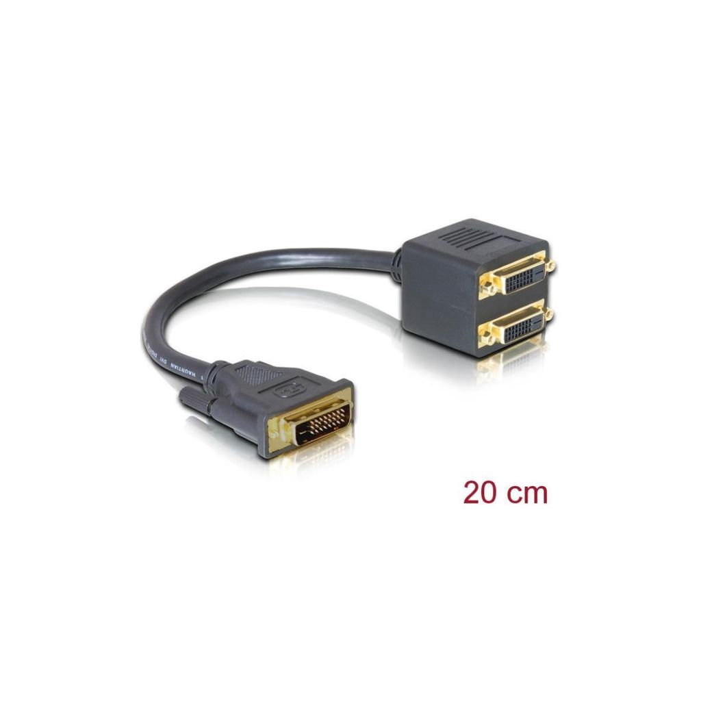 Delock - DVI-Adapter - DVI-D (M) zu DVI-D (W) - 20 cm Produktbild 