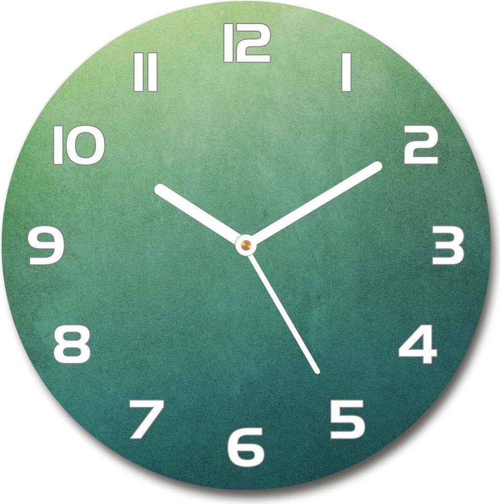 Wanduhr aus Glas 30fi Glasbild Glasuhr Gehärtetes Glas - weisse-zeiger - Marine gradient