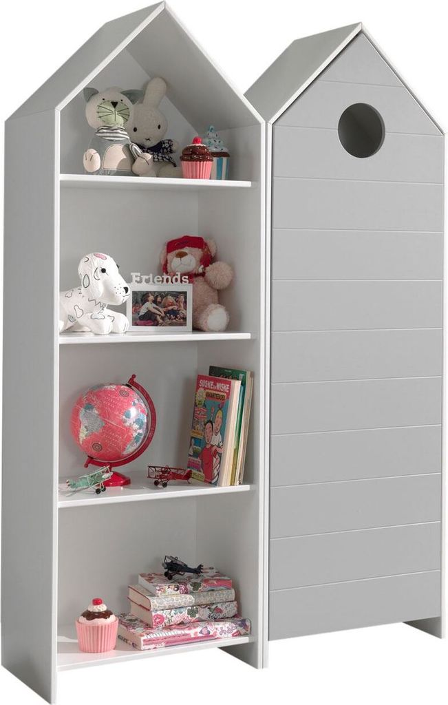 Regalschrank Set Kania Standregal MDF+Holzwerkstoff Weiß /Grau