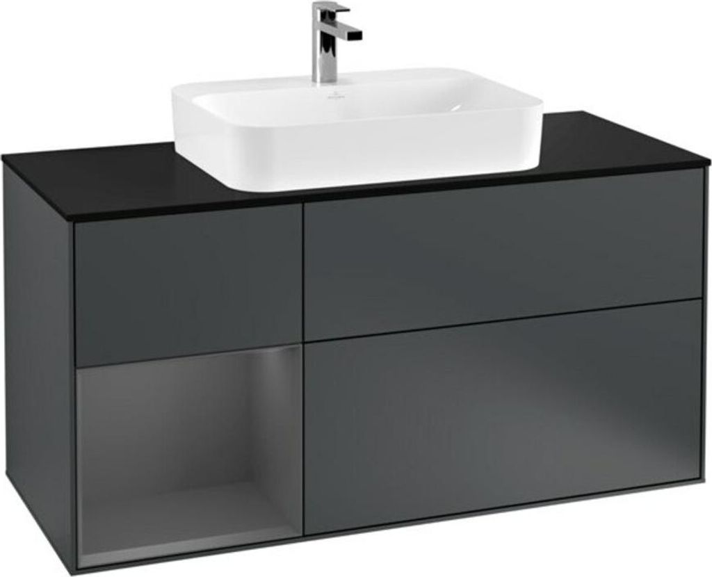 V&B Waschtischunterschrank Finion 120cm, Pl b m, Rg l A m, md bl. m Lac
