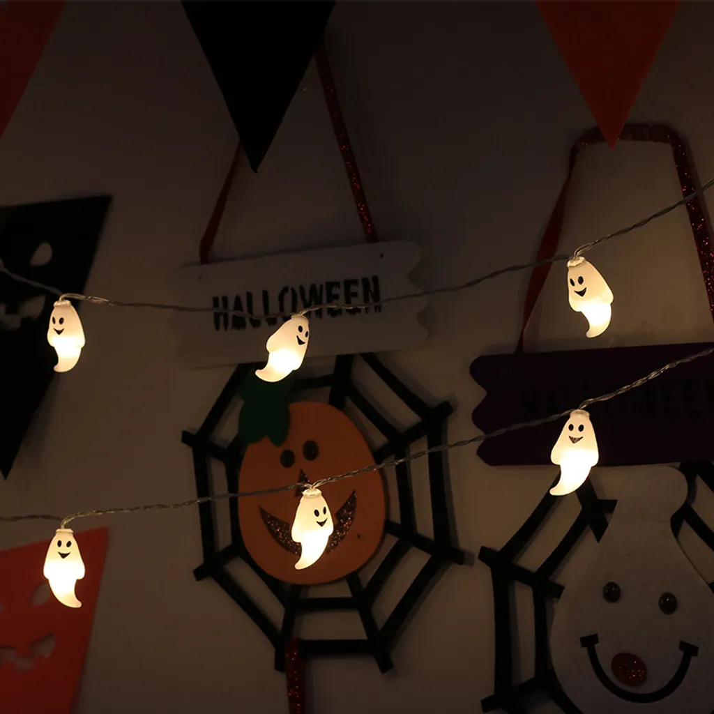 Luci Decorative Halloween 3m 20 LED A Batteria – Simpatiche Figure Di Zucca, Fantasma, Pipistrello Per Interni Ed Esterni - 2