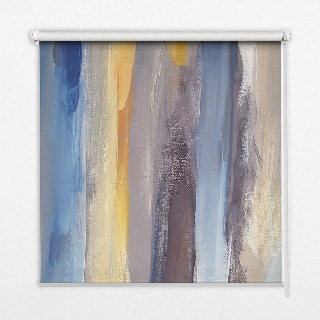 Seitenzug-Rollo Fensterrollo Jalousie - Thermo-Rollo Verdunkelungsrollo - 140x240 cm - Gemaltes Bild