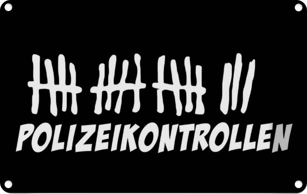 vianmo Blechschild 20x30 cm Strichliste Polizeikontrollen schwarzes Dekoration Spruch Zitat