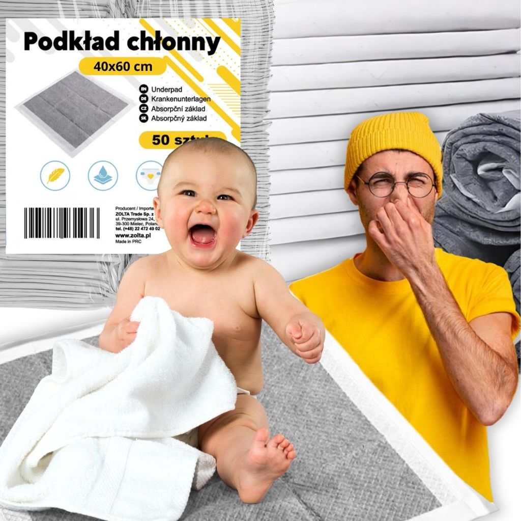 Hygieneunterlagen, Saugmatten für Bett, Wickeltisch, Teppich, stark 60x40 50 Stk