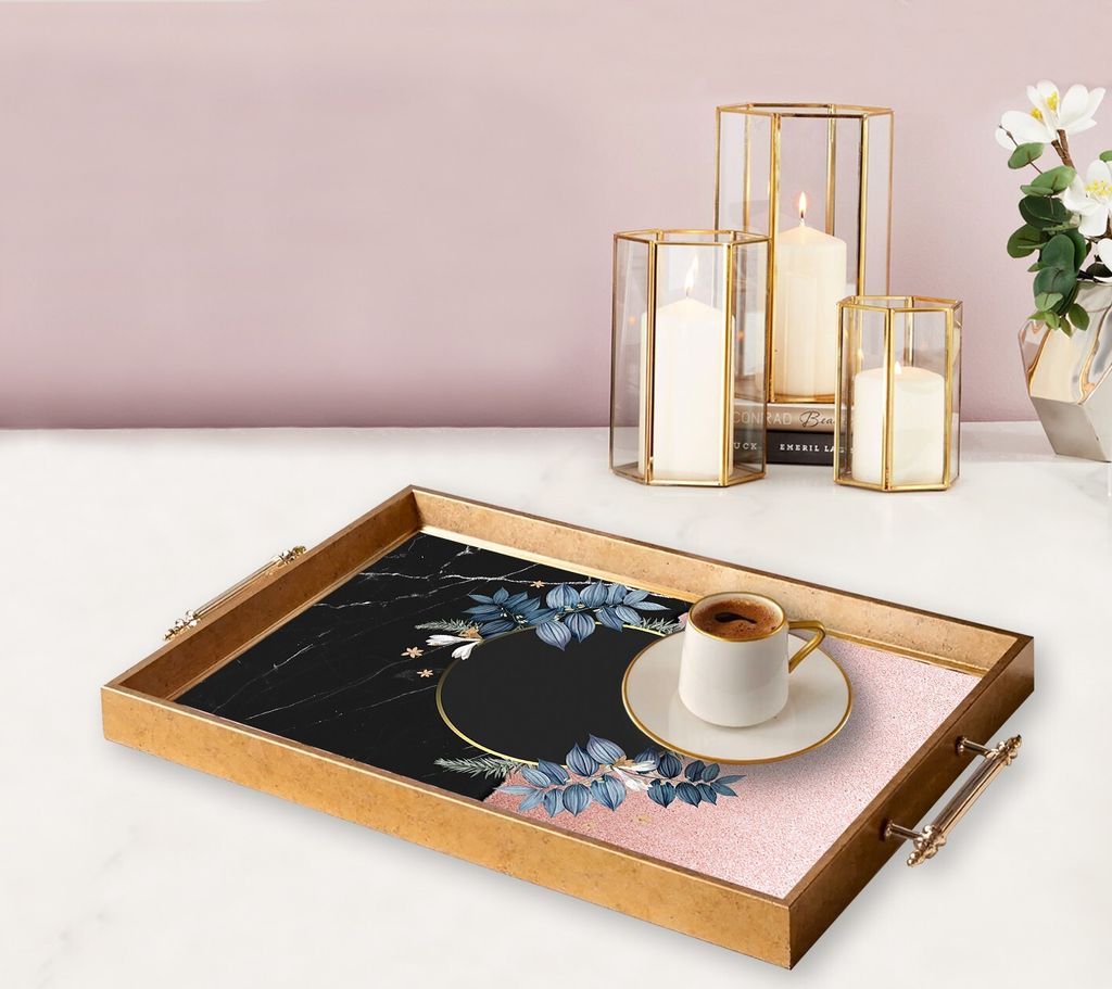 Evila Originals, TPEA9910, Tablett, Mehrfarbig, 100 % GLAS, 50 x 29 x 3,5 cm