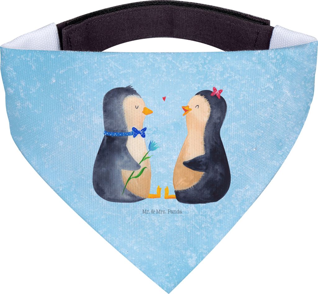 Mr. & Mrs. Panda Halstuch Für Hunde Pinguin Pärchen - Eisblau - Geschenk, Tuch, Pinguine, Hundehalstuch, Liebe, Hunde-Halstuch, Hochzeit, Hund, V...