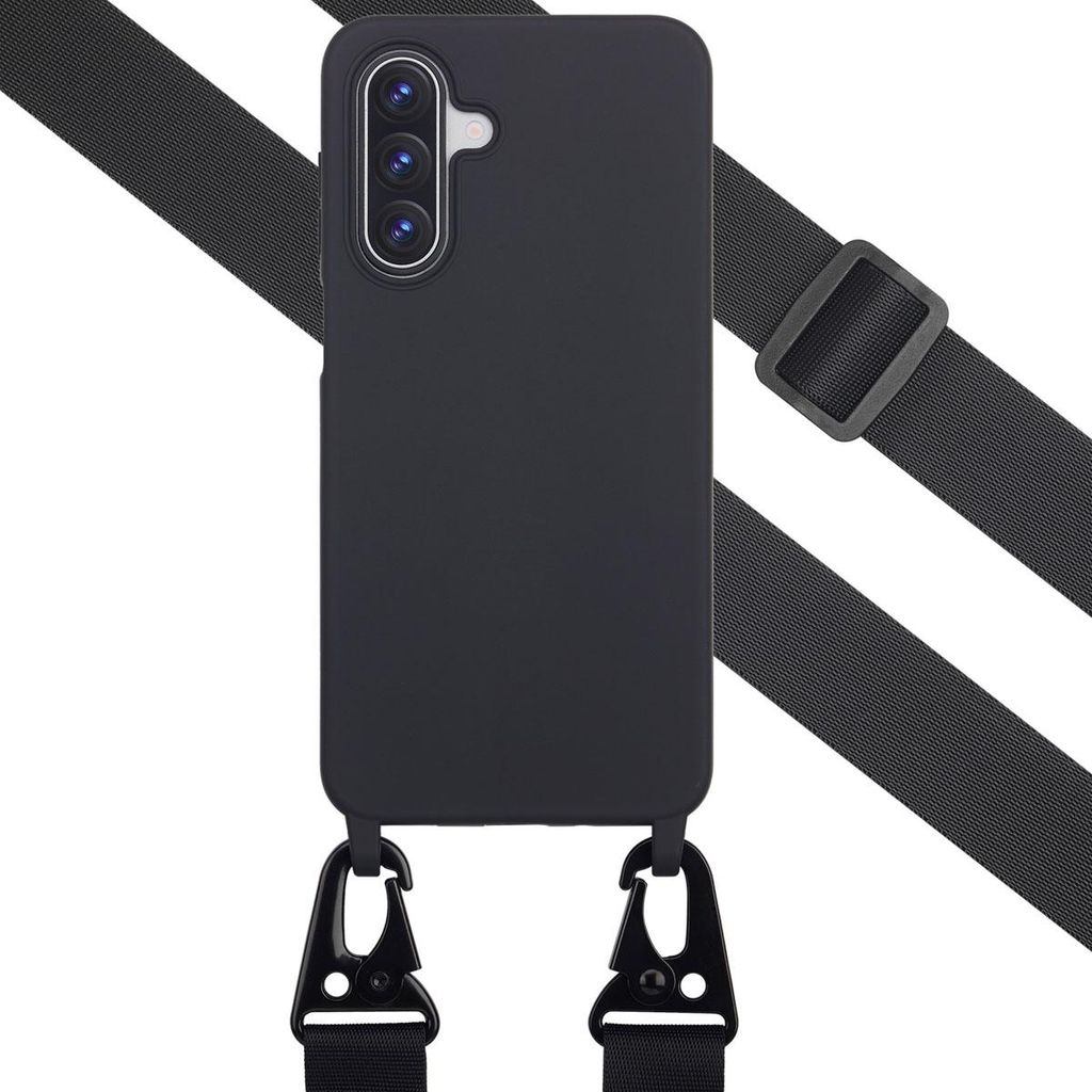 Selencia SilikonHülle mit abnehmbarem Band Samsung Galaxy A17 (5G) / (4G) - Schwarz