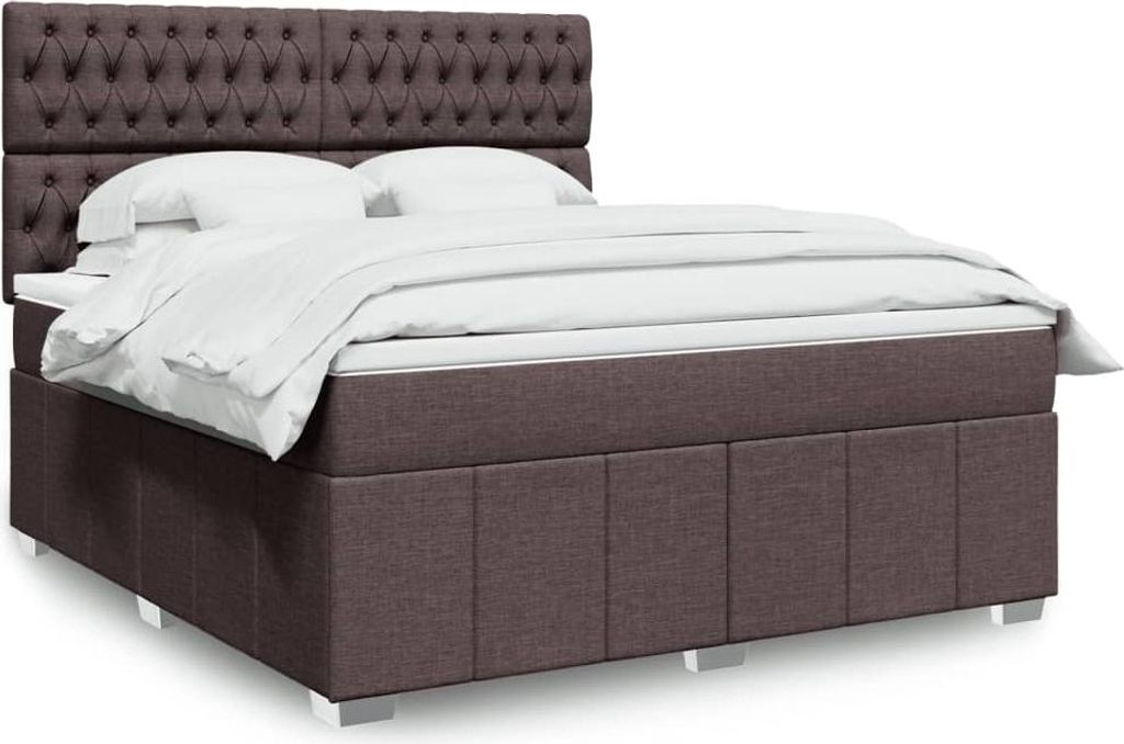 Maison Exclusive - Boxspringbett mit Matratze Dunkelbraun 180x200 cm Stoff