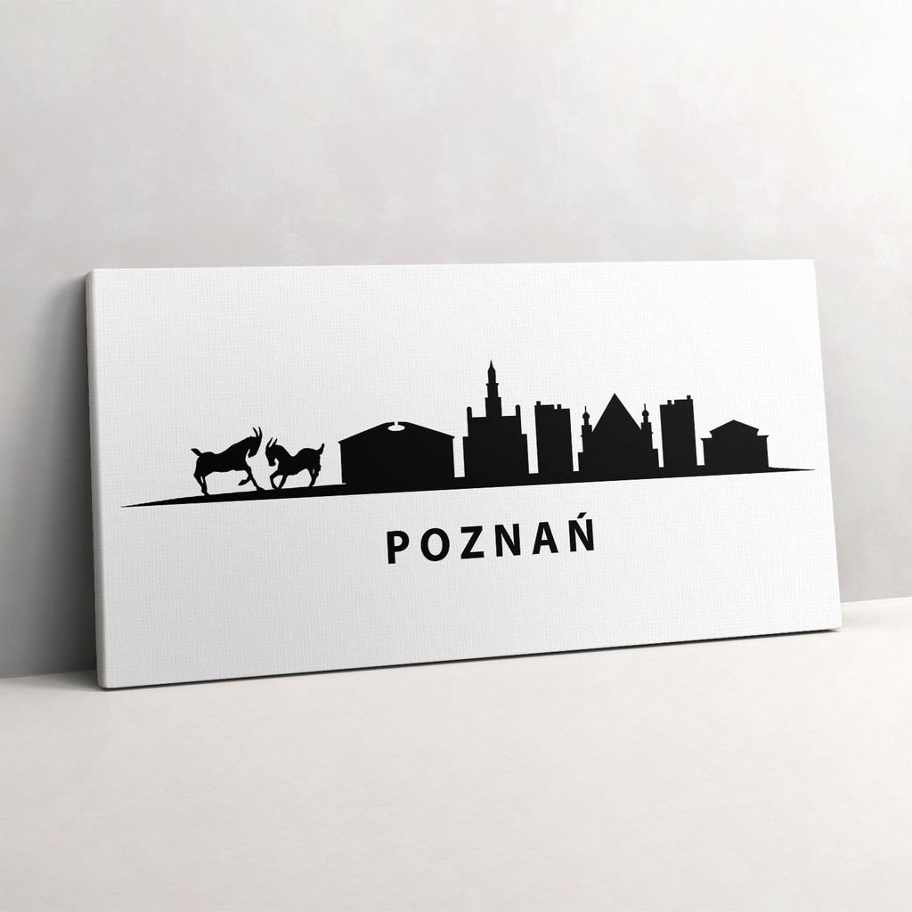 Poznań-Panorama-Grafik – Leinwandbild Wandbild – 100x50 cm – Leinwandbilder – Wandbilder – Schlafzimmer – Flur