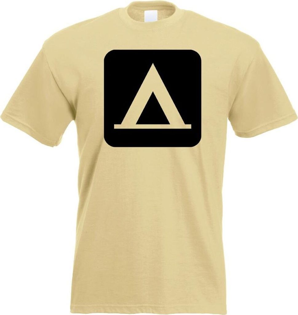 Kiwistar - T-Shirt - Khaki - Zelten Camping Piktogramme Herren Funshirt Bedruckt Design Sprüche Spruch Motive - mit Motiv Bedruckt - Funshirt Desi...
