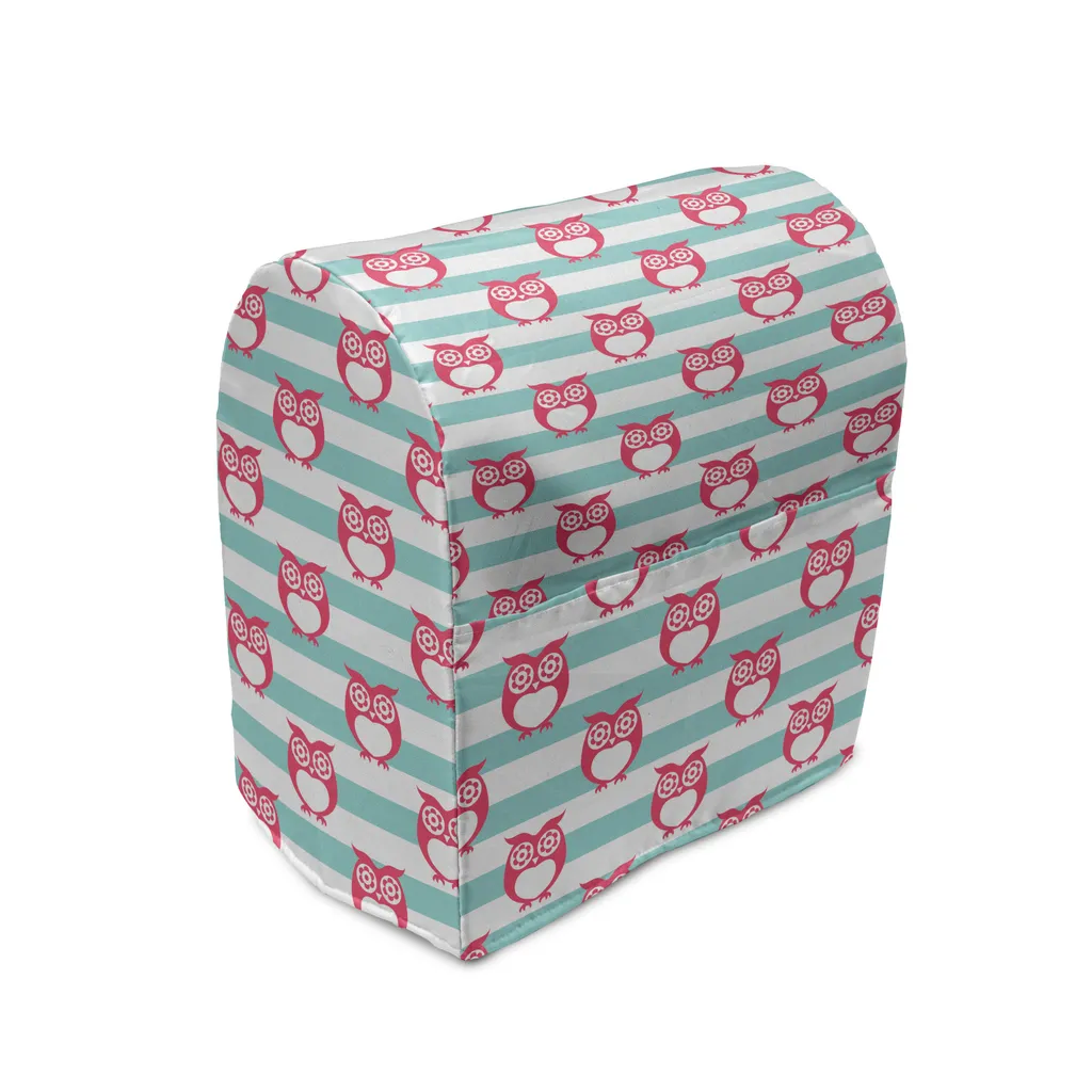Housse anti-poussière pour mixeur sur socle rose et turquoise avec rangement