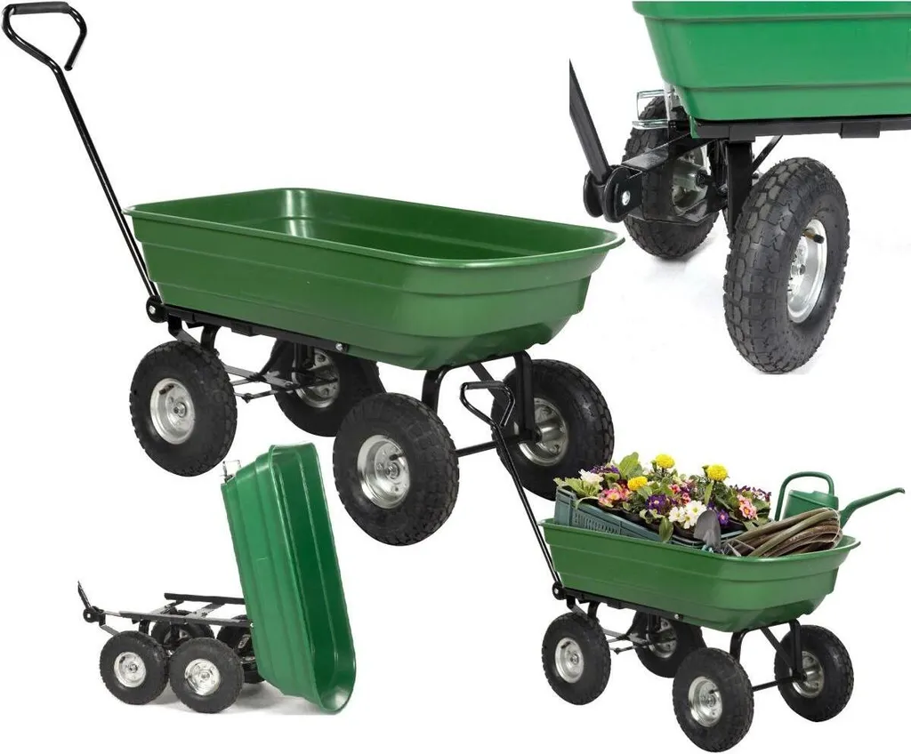 Chariot de Transport Basculant pour Jardinage et Travaux Extérieurs