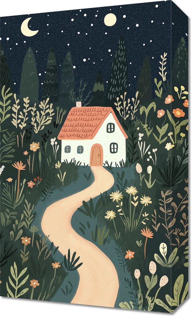 Bild 30x50cm Muster für Kinder, Mädchen und Jungen - Haus 2