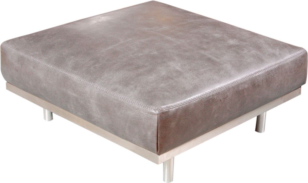 KAWOLA Hocker OPRA Leder Toledo Farbe silvergrey grau