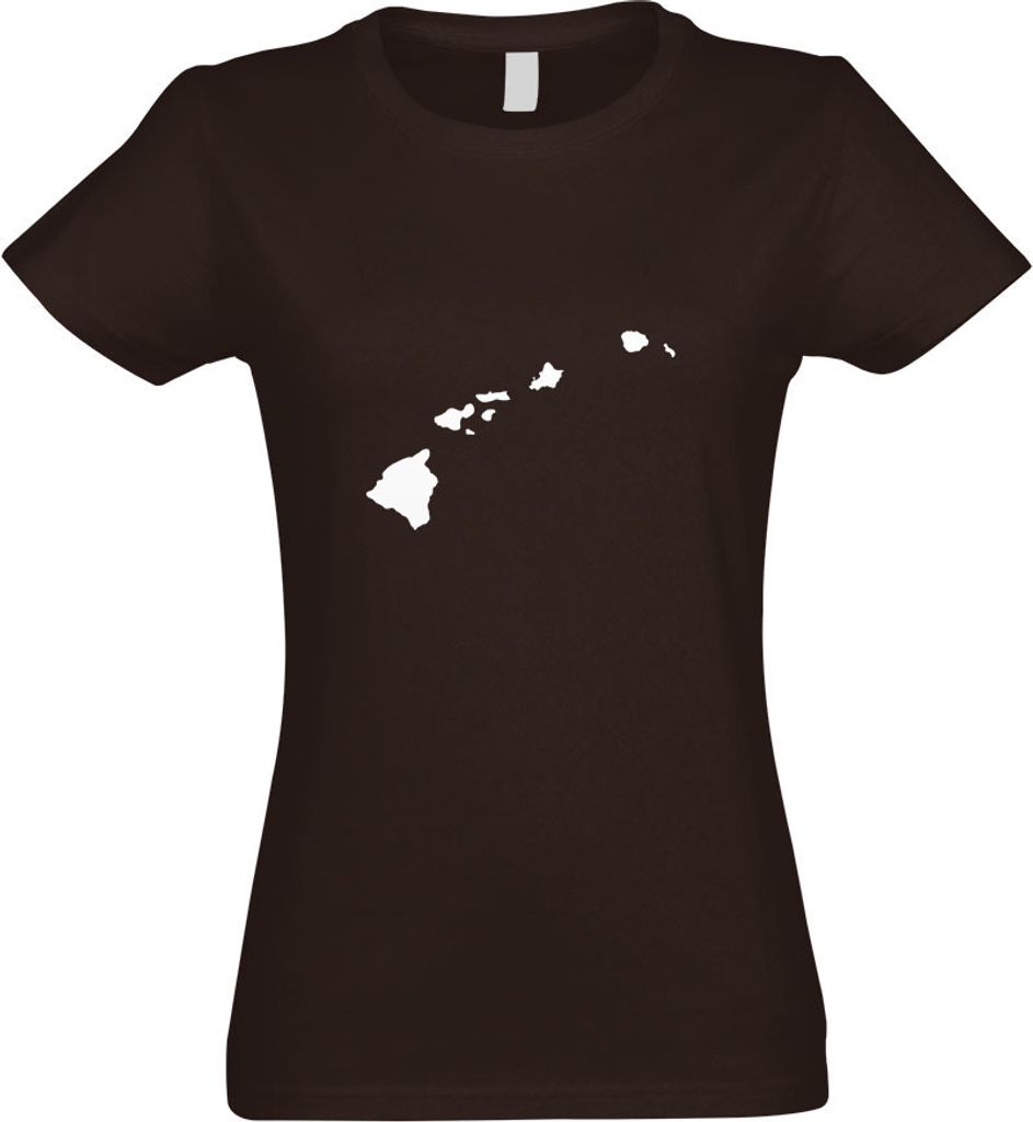 Kiwistar - T-Shirt tailliert - Damen - Chocolate - USA - Hawaii Honululu - mit Motiv Bedruckt - Funshirt Design - Sport - Freizeit - Damen - M