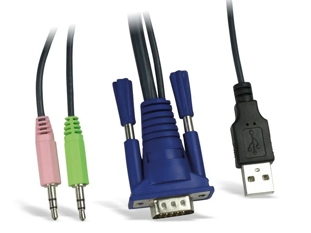 Boîtier KVM VGA Inter-Tech CS-41UA compact à commutation manuelle - 6
