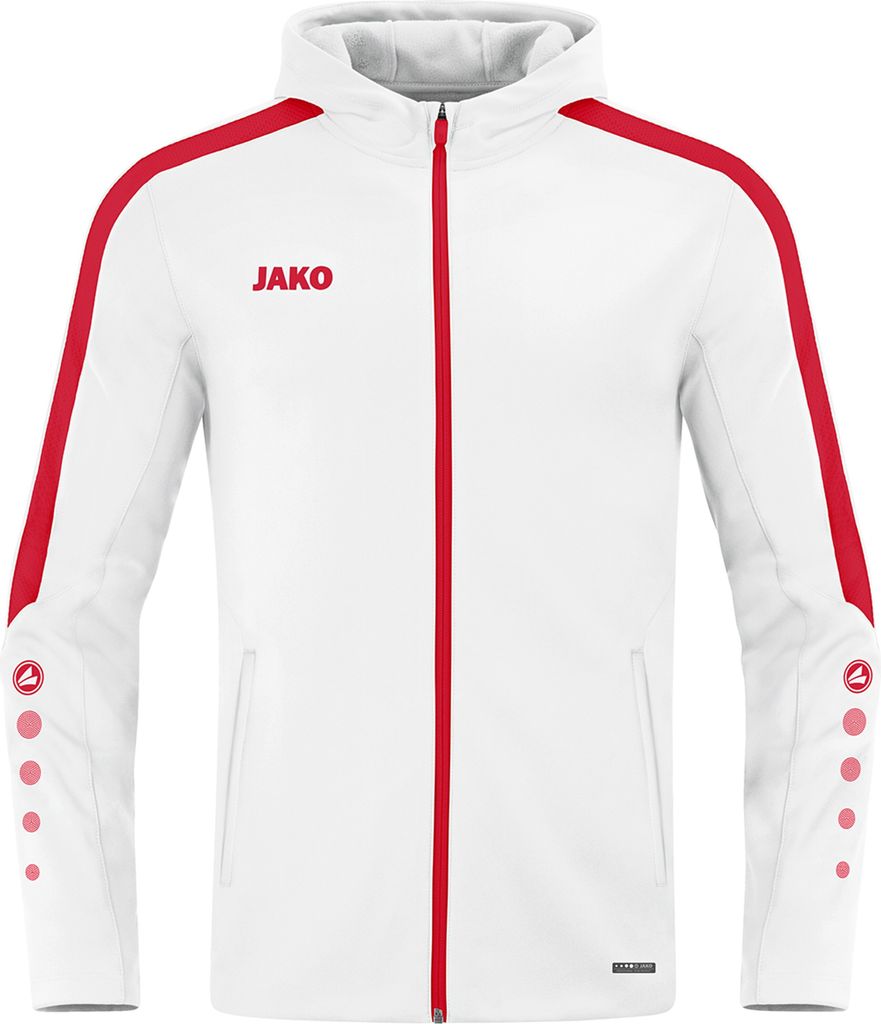 Jako Kapuzenjacke Power weiß/rot 140 Produktbild 