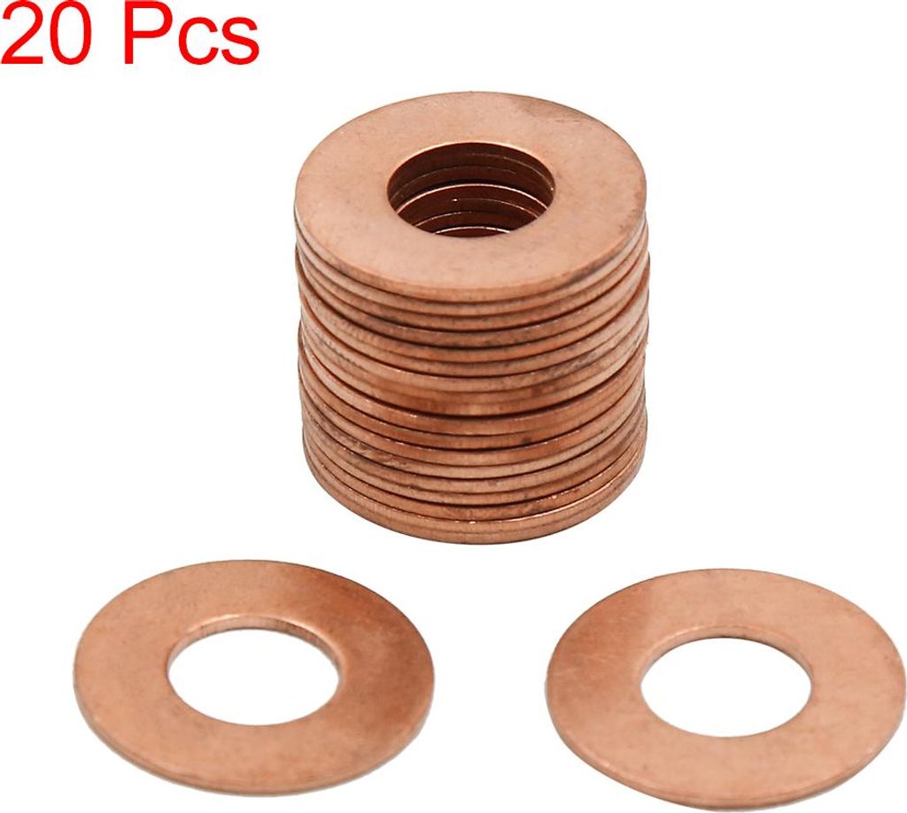 Unterlegscheiben 20stk. Flach Dichtung Ring für Auto 10mm Innendur Kupfer