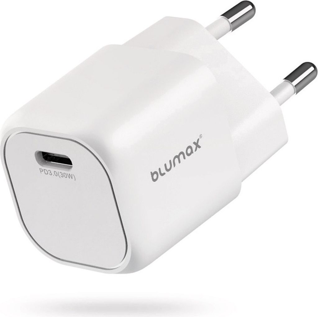 Blumax 30W USB-C GaN Charger Schnell-ladegerät Netzteil mit PD 3.0 kompatibel mit iPhone 14 /13 /12/ Pro & Max Serie, iPad und Samsung-Geräte