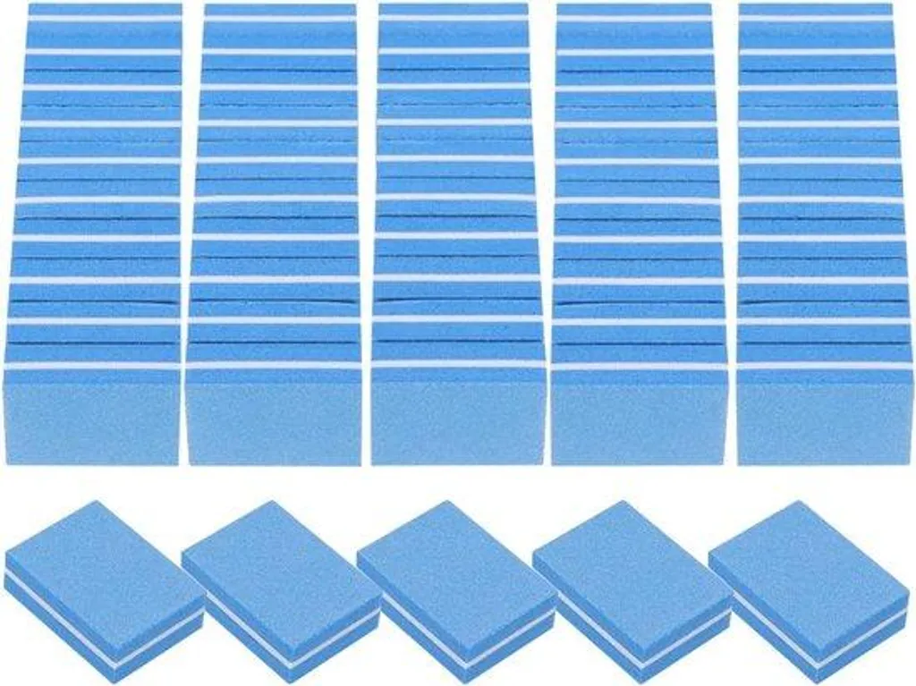 Set polissage pour ongles en acrylique et naturels bleu 100 pièces