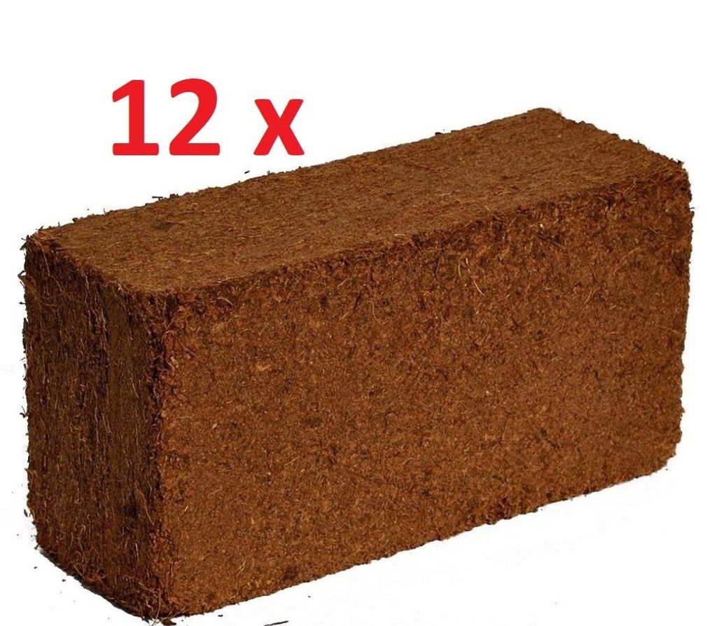 12 x Humusziegel, Palmenerde, Anzuchterde Quellerde Kokoshumus ergibt ca. 120 L