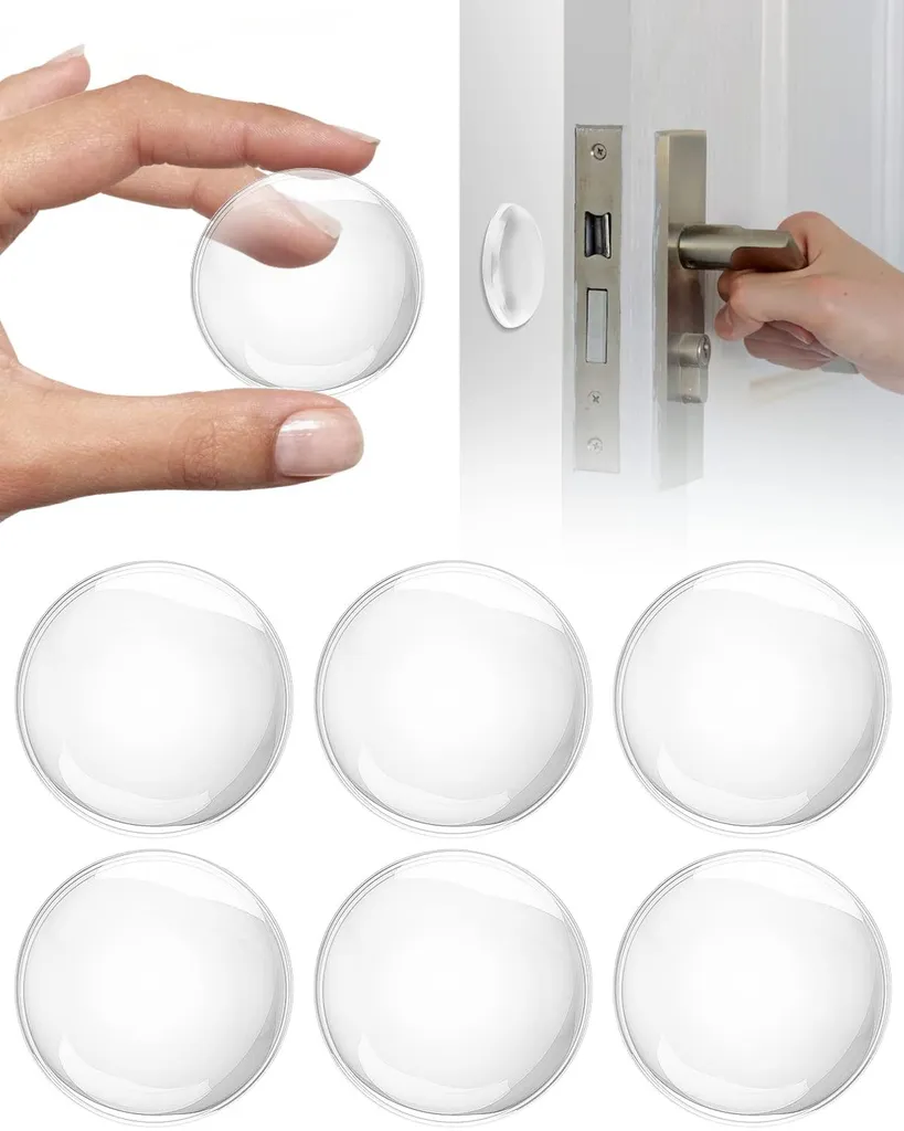 Protection murale pour poignée de porte lot de 6 butées transparentes