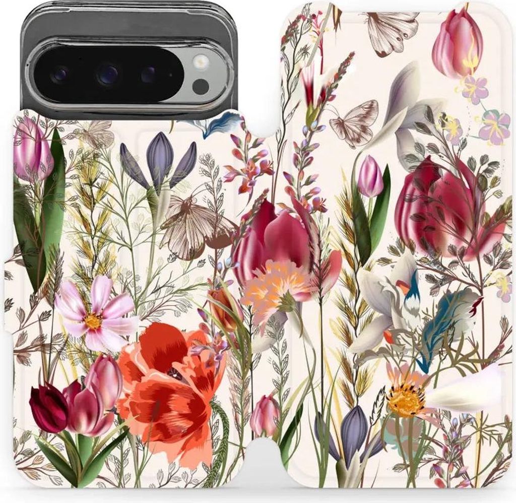 Handyhülle mit klappe für Google Pixel 9 Pro XL, Mobiwear Book, Blumenstrauß