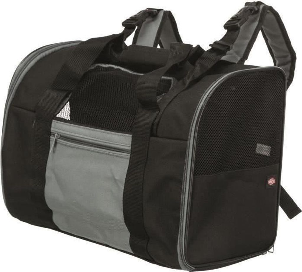 TRIXIE Connor Hunderucksack, 44 × 30 × 21 cm, Schwarz/Blau, Kleine Größe