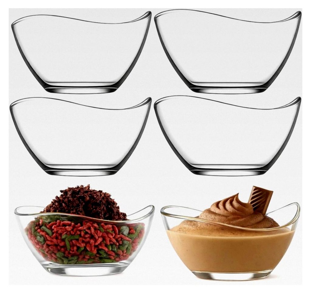 Dessertschalen aus Glas im 6er-Set – 310 ml bleifrei und spülmaschinenfest, geeignet für Pudding, Eis, Creme und Dessertvariationen