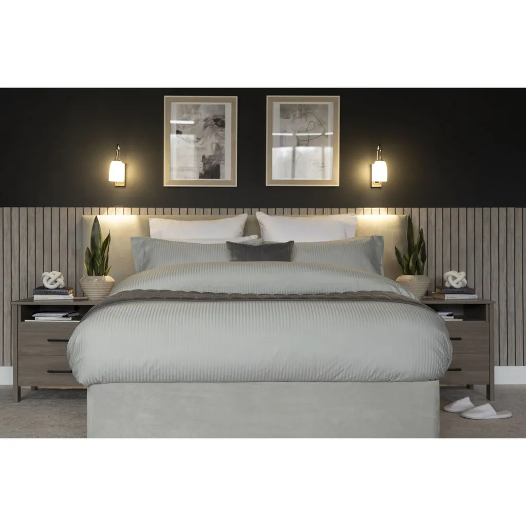 Housse de Couette 1 Personne Hotel Soho à Rayures Platine - Belledorm
