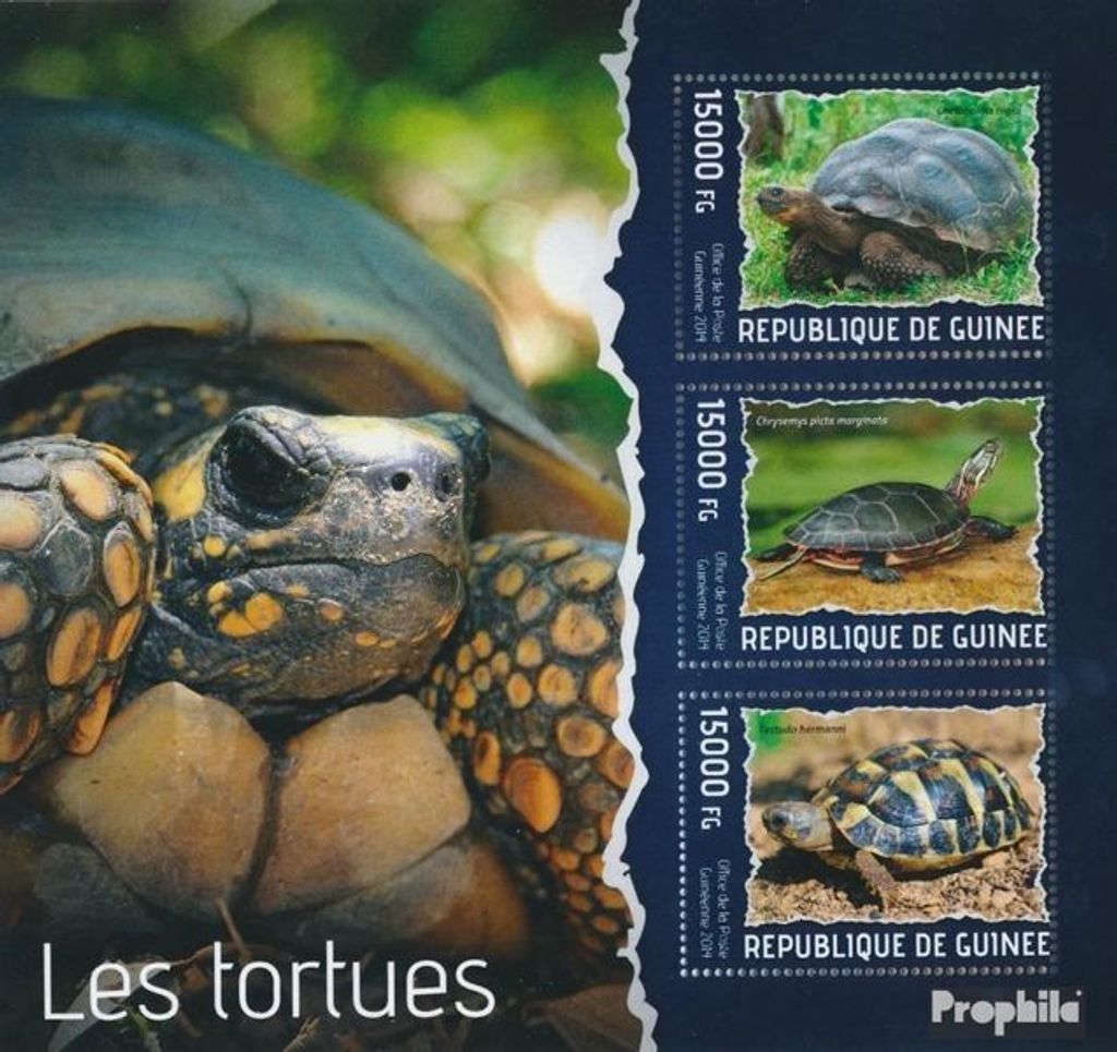 Briefmarken Guinea 2014 Mi 10263-10265 Kleinbogen (kompl. Ausgabe) postfrisch Schildkröten