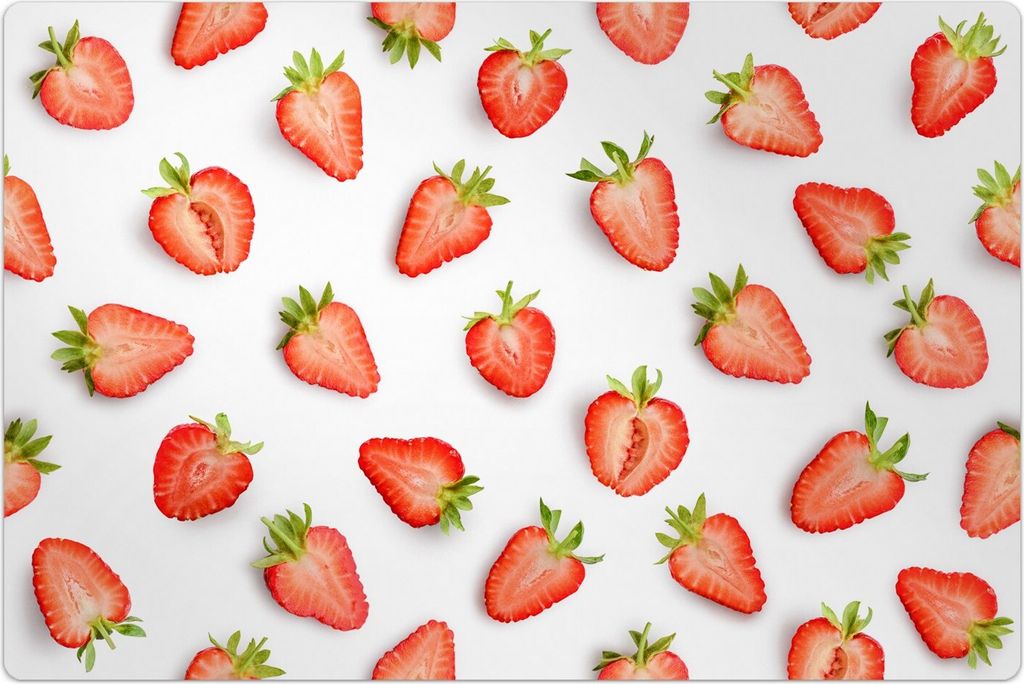 Küchenmatte 80x120 cm Vinylmatte Bodenmatte Dekoration - Weiße Früchte