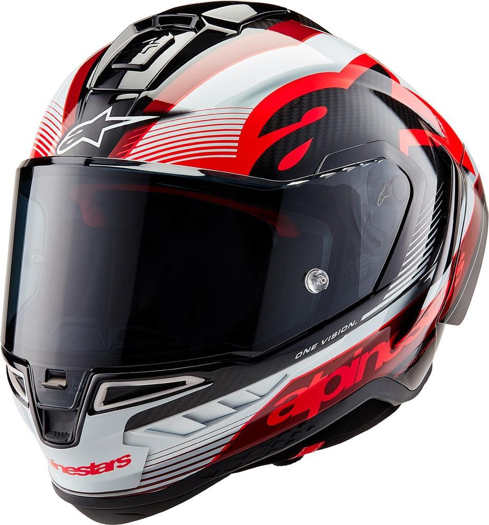 Alpinestars Supertech R10 Team Carbon Helm, schwarz/rot/weiß, XL (61/62)