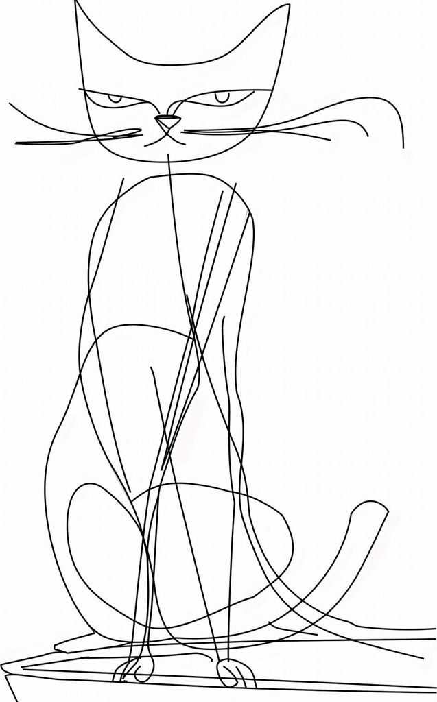 Plakat 21x29,7cm Katze Linientier