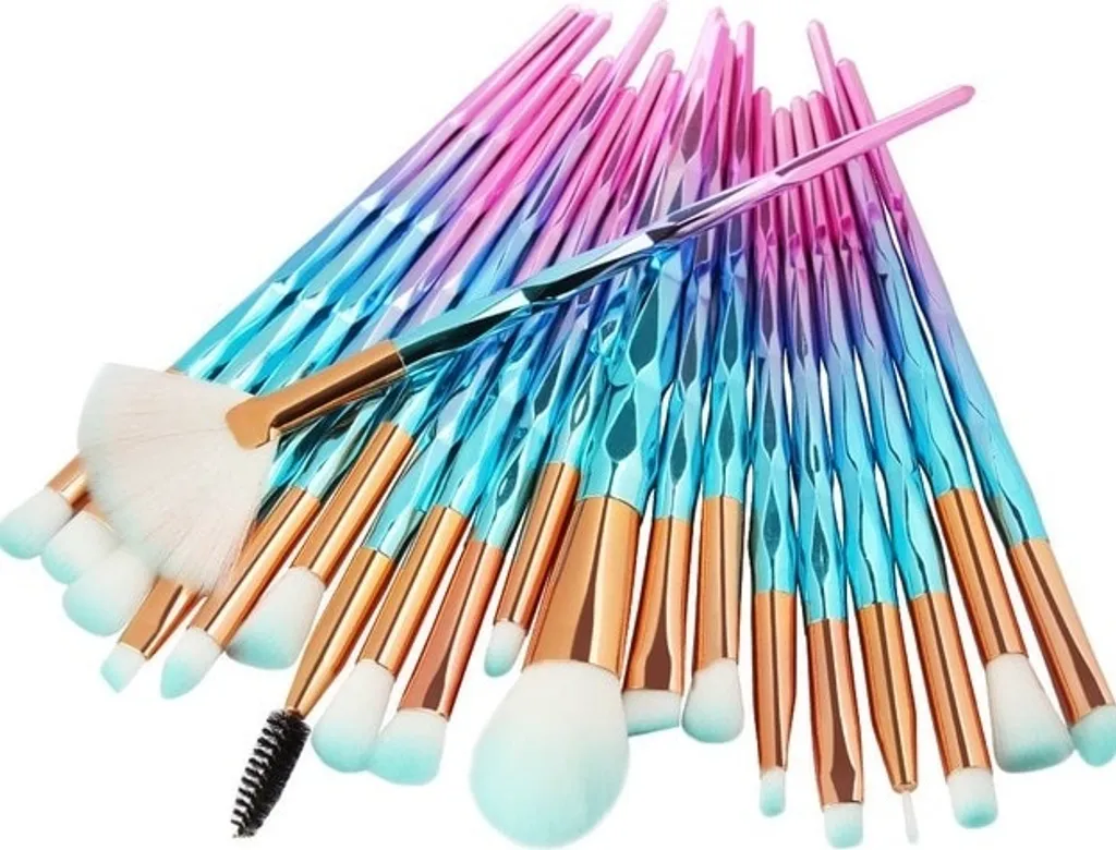 Pennelli Trucco Turchese Professionale KP4108: Set 20 Pezzi Alta Precisione