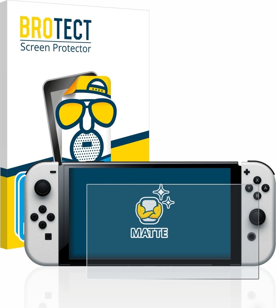 2x BROTECT Schutzfolie für Nintendo Switch OLED-Modell Displayschutz Displayschutzfolie Folie Matt Entspiegelungsfolie