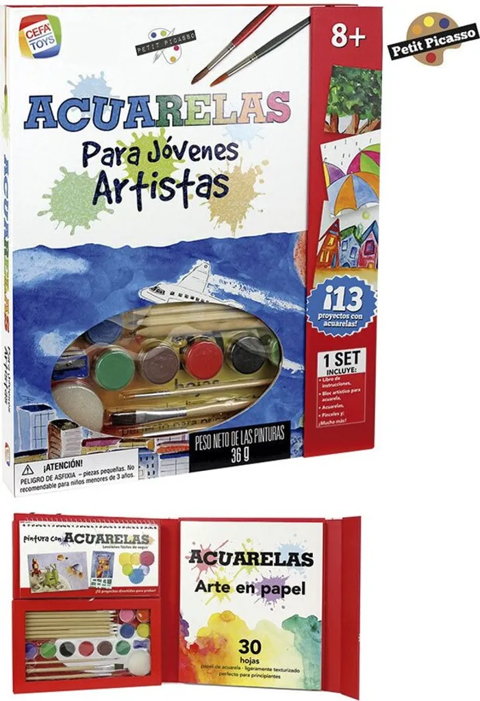 Aquarelle Enfant Cefa Toys Petit Picasso 572 sans Taches et Facile