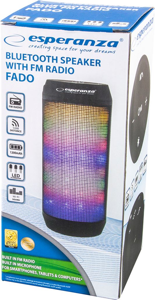 Esperanza - Bluetooth-Lautsprecher mit FM-Radio und LED Produktbild 4