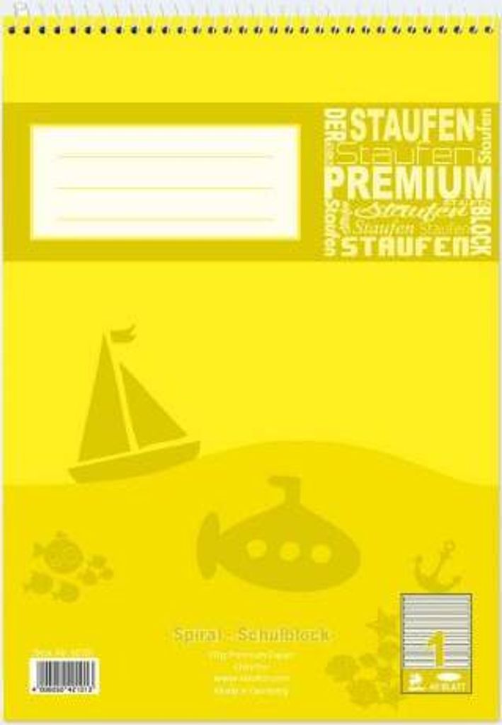 Staufen 734042101 Spiralblock PREMIUM LIN 1 - A5, 40 Blatt, liniert