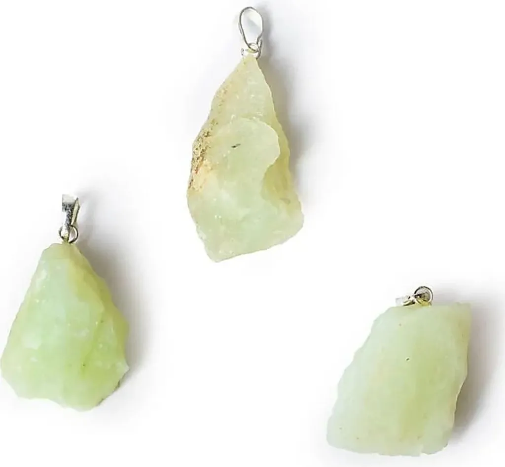 Pendentif jade serpentine : bijoux naturels uniques en lot de 3