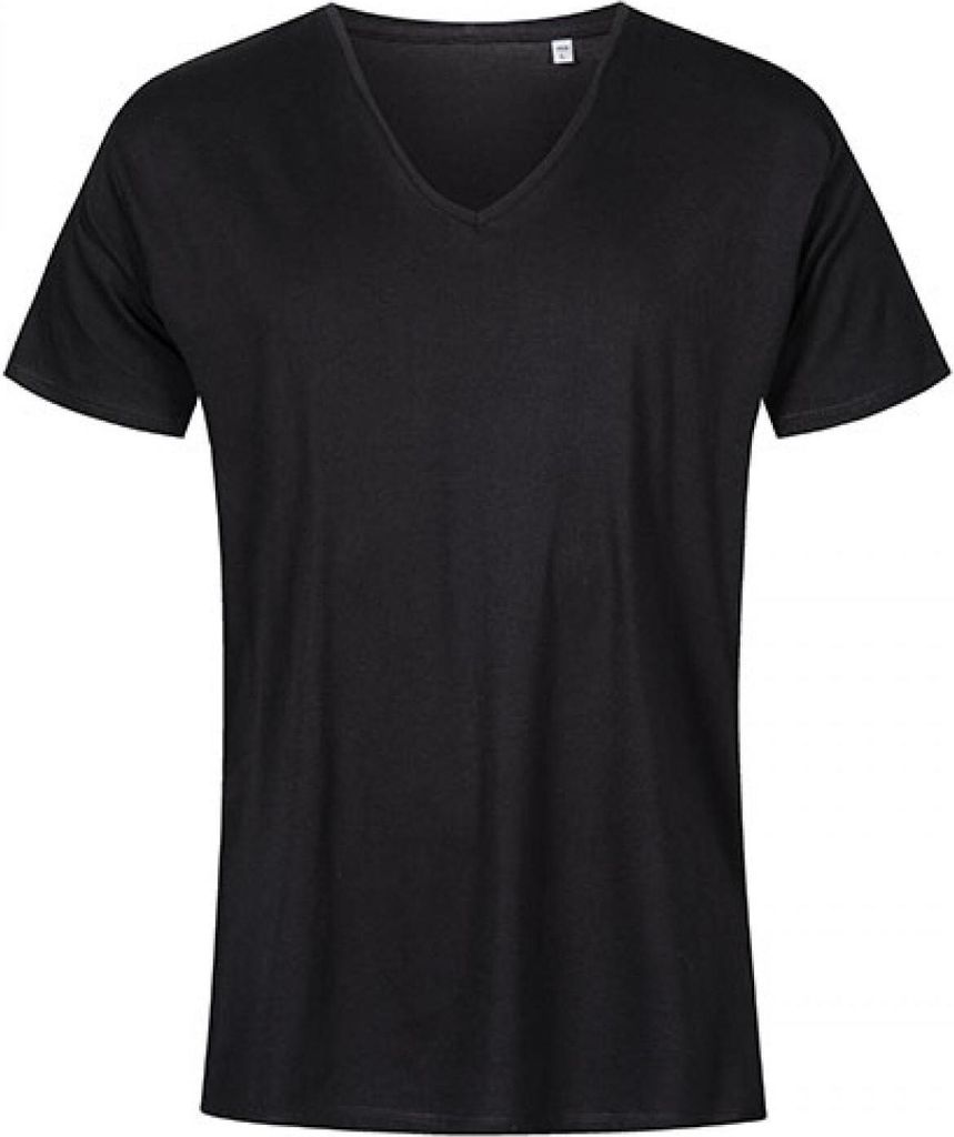 X.O V-Ausschnitt T-Shirt Herren, Schwarz, XXL
