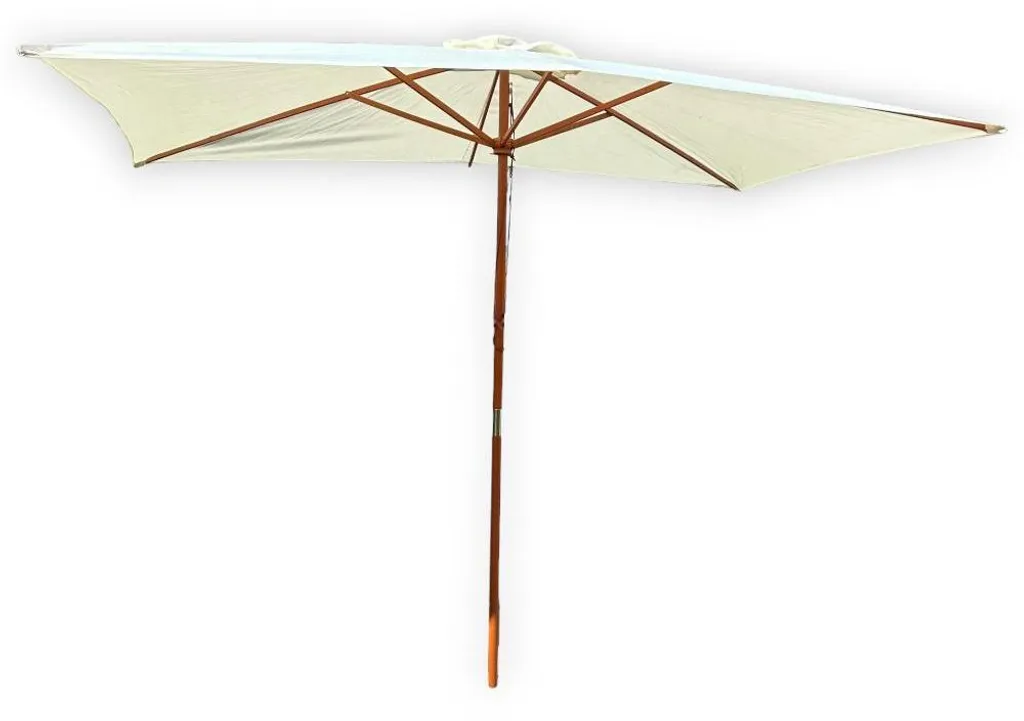 Grand parasol rectangulaire 2x3 m bois pour terrasse et balcon River