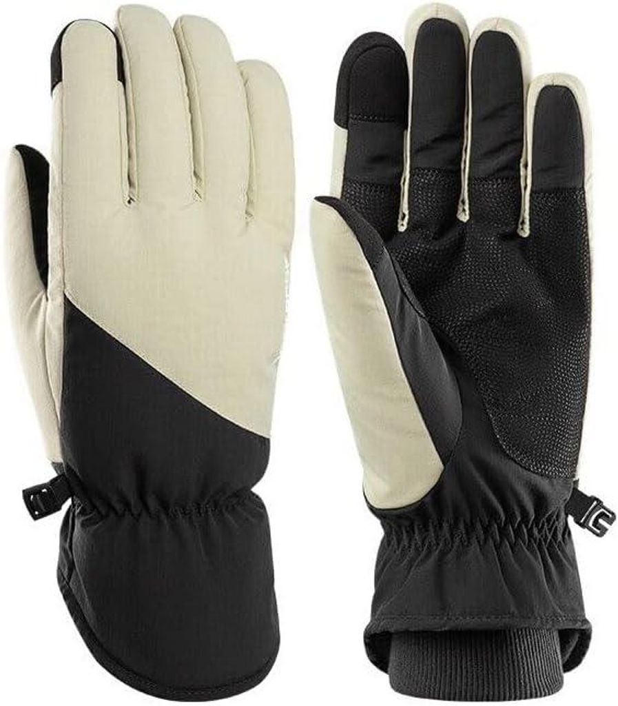 ROCKBROS Ski Handschuhe Unisex Warm Winddicht Touchscreen Thermo Für Laufen Fahrrad MTB Skifahren Snowboard Wandern Beige Größe XL