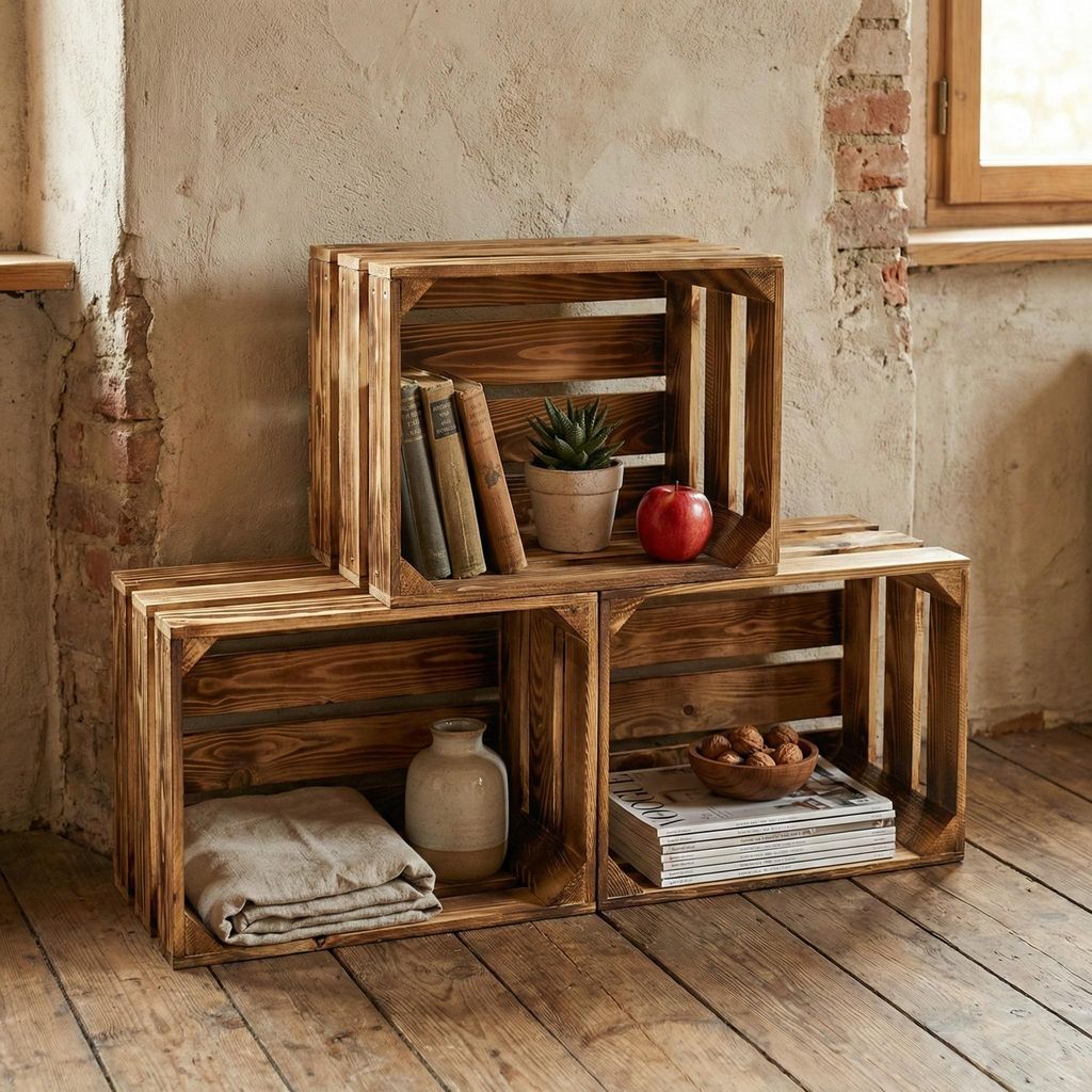 Holzkiste geflammt 40x30x25cm