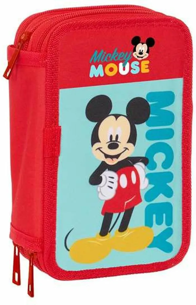 Mickey Mouse Astuccio Scuola Triplo Rosso 37 Pezzi - Offerta Disney